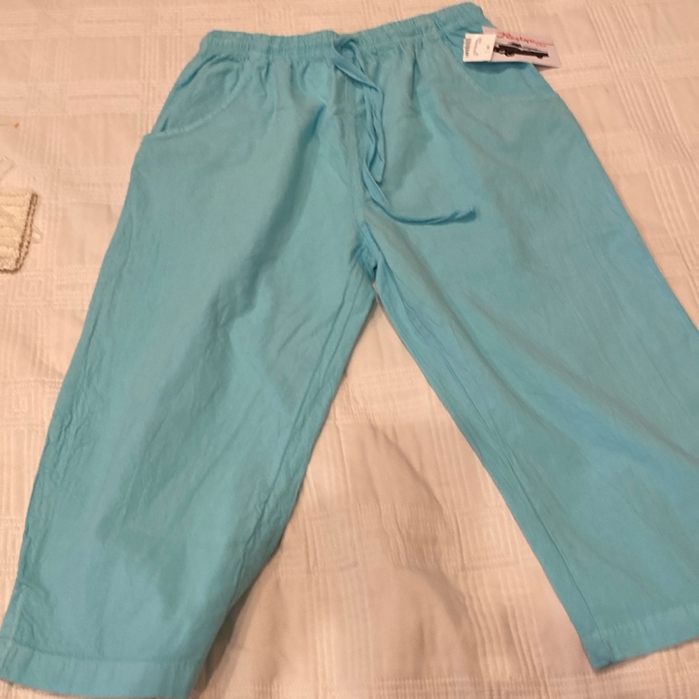 Ragtop USA cyan cotton capris medium NWT